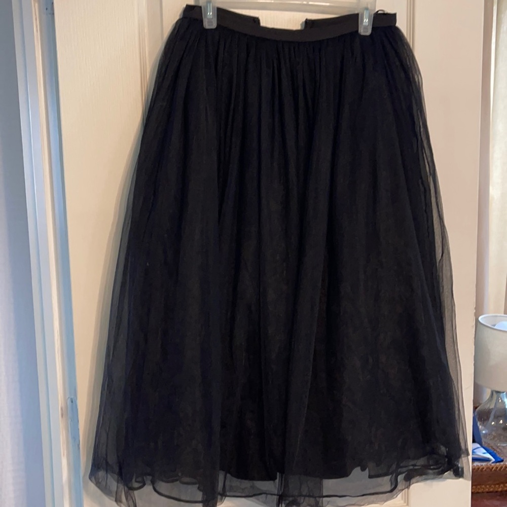 Black tulle skirt with zipper back